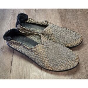 Steven by Steve Madden Betsi Womens‎ 8.5 GoldTone Slip-on Platform Wedge Shoe